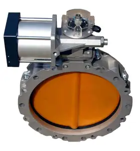 시멘트 사일로 사용 더블 플랜지 공압 버터 플라이 밸브 셸브 항목 포함 액추에이터