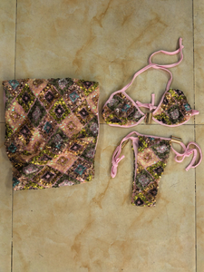 STOCK Maillot <span class=keywords><strong>de</strong></span> bain à paillettes 4 couleurs Maillot <span class=keywords><strong>de</strong></span> bain 3 pièces scintillant <span class=keywords><strong>Haut</strong></span> triangle <span class=keywords><strong>Bikini</strong></span> et sarong brésiliens Ensemble S-L - Product Image 4