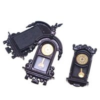 Jam Dinding Miniatur Rumah Boneka Simulasi Retro Dapat Dipindah, Jam Dinding Miniatur untuk Ruang Tamu dan Kamar Tidur