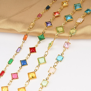 Corrente de Zircônia de Alta Qualidade Banho de Ouro 18K para Acessórios de Joias de Colar e Pulseira - Product Image 4