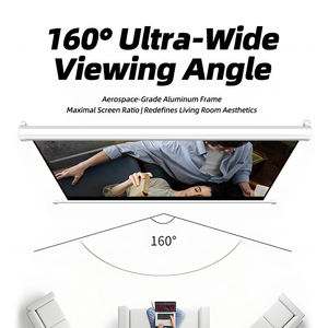 Écran de projection autobloquant de 100 pouces, monté au mur, écran blanc haute définition, pour le bureau et la maison - Product Image 5