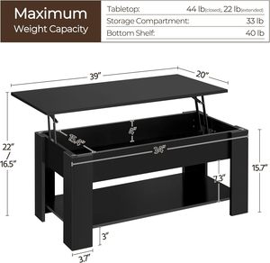 Bán Sỉ Bàn Cà Phê Bằng Gỗ Lift Top Bàn Cà Phê Lớn Ẩn Lưu Trữ Kệ Phòng Khách Bằng Gỗ Nâng Bàn Bàn Ăn - Product Image 5