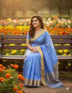 Elegante Sari de Seda Kota Doriya Multicolor para Mujer, Diseño Exclusivo, Estilo Festivo, Hecho en India - Product Image 2