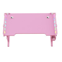 Vente en gros Bureau d'ordinateur de bureau de jeu rose Table de course Bureau de jeu à lumières LED RBG multi-couleurs avec porte-gobelet
