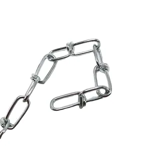 크기 1.6mm 아연에 의하여 도금되는 사슬을 가진 정규적인 온화한 강철 Weldless 매듭을 짓는 연결 사슬 표준 DIN5686 연결 사슬