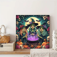 CHENISTORY Peinture par numéros DIY, thème Sorcier d'Halloween, Cadeau fait main, Art mural moderne