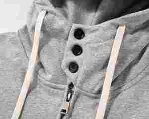 ผู้ผลิต H5548 จำหน่ายส่งเสื้อฮู้ดดี้นินจาแบบมีซับในผ้าเฟรนช์เทอร์รี่ 350 แกรม พร้อมหน้ากาก สีเทา - Product Image 4