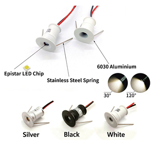 Mini <span class=keywords><strong>spot</strong></span> LED encastrable 1W <span class=keywords><strong>IP65</strong></span> 12V <span class=keywords><strong>dimmable</strong></span> pour intérieur, fêtes, escaliers, allées, armoires et plafonds - Product Image 3
