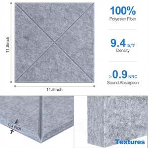 Panneau acoustique en tissu polyester de haute qualité Panneau en feutre insonorisant de style design moderne pour animaux de compagnie à des fins décoratives - Product Image 2