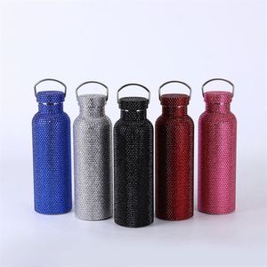 Bouteille d'eau isotherme Bling Diamant, Bouteilles à boire scintillantes Bling, Flasques isothermes en acier inoxydable avec strass - Product Image 1
