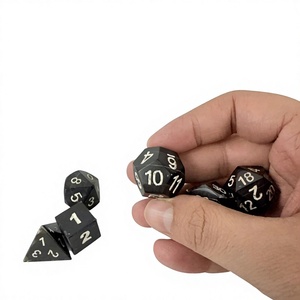 Juego de 7 piezas de dados de cuerno de búfalo y hueso pulido auténtico vikingo barato con tacto Real para juegos de mesa D & D RPG - Product Image 1