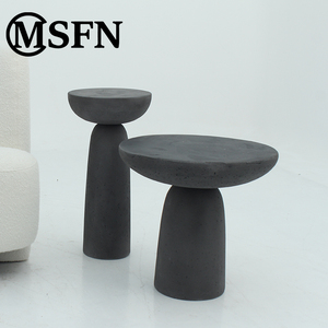 Mesa de Café Moderna com Base em Disco de Microcimento Orgânico, Estilo Wabi Sabi, Acabamento Fosco, Móveis para Sala de Estar - Product Image 6