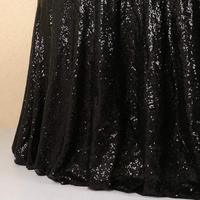 Nappe de table ronde en tissu pailleté pour fête de mariage, grande taille 132 pouces, nappe ronde noire à paillettes, nappe ronde noire à paillettes