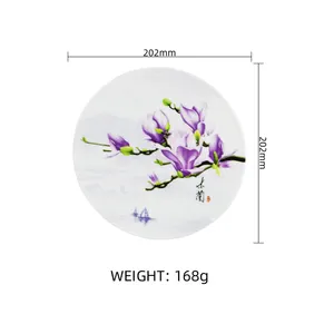 Peralatan makan melamin seri desain Magnolia ungu banyak ukuran gaya minimalis baru