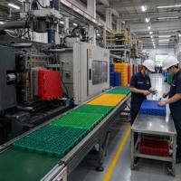 Dalles de sol en plastique modulaires emboîtables antidérapantes, résistantes aux UV, robustes, pour intérieur, showroom automobile, patio, atelier, garage
