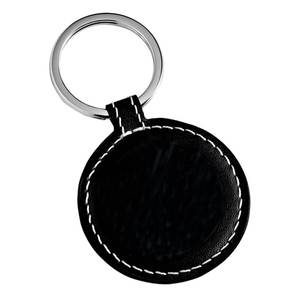Llavero Redondo Negro con Impresión UV, Hecho de Cuero PU, Metal, Plástico, Mosquetón, Llavero con Foto Digital - Product Image 3