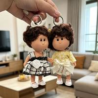Porte-clés poupée en tissu tendance en gros, tenue faite main, mini pendentif poupée en tissu, breloque de sac Y2K, petit cadeau d'anniversaire pour filles