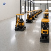 Mini-excavatrice de 1 tonne prête à être expédiée, avec auvent, garantie de 2 ans, CE EPA EURO5, excavatrice sur chenilles pour usage en jardinage
