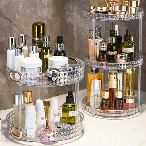 Tocador de pie de lujo ligero, estante de almacenamiento giratorio, bandeja cosmética, Perfume, bandeja para el cuidado de la piel, Plástico - Product Image 3