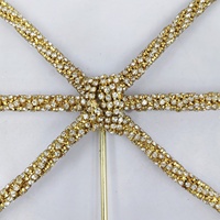 Décorations de Noël créatives en forme d'étoile avec nœud en strass pour le sommet de l'arbre, cadeau de Noël en gros