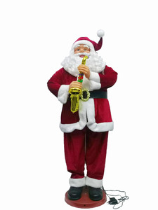 120Cm Cuộc Sống Kích Thước Hoạt Hình Navidad Sax Điện Và Nhảy Múa Santa Claus Bức Tượng Kỳ Nghỉ Giáng Sinh Trang Trí Bộ Sưu Tập Cảm Biến - Product Image 2