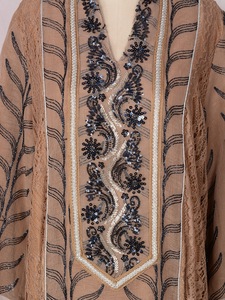 Nuevo Vestido Abaya Largo de Poliéster para Mujer, Estilo Árabe, Dubai, Arabia Saudita, Oriente Medio, con Malla y Lentejuelas Bordadas, <span class=keywords><strong>Ropa</strong></span> Musulmana - Product Image 5