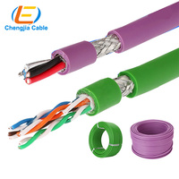 Kabel Komunikasi CC-LINK, 3*20AWG Kabel Ethernet Cat 5e Kabel Fleksibel Tinggi Pelindung TRVVP 20AWG Kabel Bus Fleksibel F ANC-10SBH