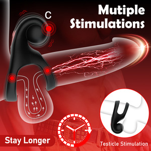 Mới 10 tốc độ Khóa Tinh Chất + rung Vòng tốt từ tính sạc Silicone kích thích các cặp vợ chồng chia sẻ rung Vòng - Product Image 3