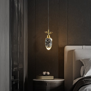 Stylish Single-Head K9 Crystal Pendant <b>Light</b> All-Copper Warm White for Bedroom <b>Dining</b> Room or Bar Counter - Product Image 6