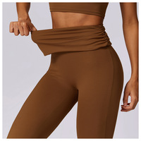 GZZC-TZ8516 Baju Yoga Wanita Berkualitas Tinggi Dua Potong Warna Solid Bernapas Cepat Kering Pakaian Olahraga Kebugaran Gymwear