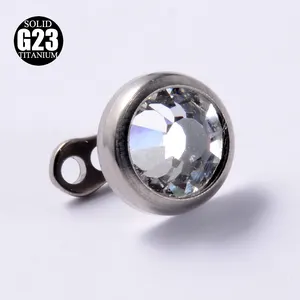 Moda Acero quirúrgico Micro dérmico ancla superior piel buzo cuello belleza hueso cristal Piercings ocultar en la superficie Piercing joyería