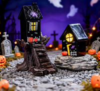 Aksesoris Resin Lukis Tangan Bentuk Hantu, Laba-laba, Labu untuk Kerajinan DIY, Grosir untuk Halloween, Natal, dan Thanksgiving