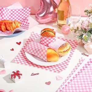 Papel encerado Resistente a la grasa <span class=keywords><strong>Delicatessen</strong></span> Envoltura Hojas de papel para alimentos Revestimiento de <span class=keywords><strong>cesta</strong></span> de alimentos a cuadros para cocina Fiesta de Navidad - Product Image 2