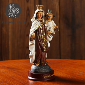 Estatua católica de Nuestra Señora del <span class=keywords><strong>Carmen</strong></span> de 5 pulgadas, escultura de resina decorativa, figura de Nuestra Señora del <span class=keywords><strong>Carmen</strong></span> EN LA Base, regalo religioso - Product Image 3