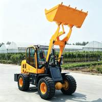 Kompakter Mini-Radlader für Landwirtschaft, Garten und Haus, Hydraulischer Diesel-Kleinlader mit Anbaugeräten für Materialtransport