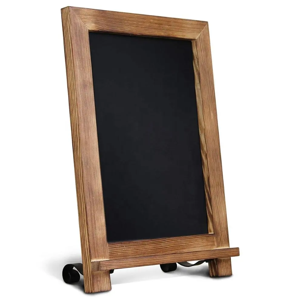 Kreationen Rustikale Notiz tafel Antike Holzrahmen Fackel Tischplatte Tafel (9,5x14 Zoll)