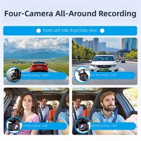 Caméra embarquée 4 objectifs best-seller transfrontalier, résolution HD, Wi-Fi, écran OLED, enregistrement avant et arrière à 170°, vision nocturne améliorée