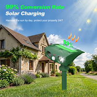Pengusir Hewan Tenaga Surya Ultrasonik dengan Sensor Gerak dan Lampu Strobo LED Tahan Air untuk Kebun, Kebun Pertanian, Halaman, Kucing, Burung