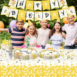 Decoraciones para Baby Shower con Temática de Abejas, Vajilla, Platos de Papel, Vasos, Servilletas, Mantel, Cubiertos, Decoraciones para Fiestas y Picnics - Product Image 6