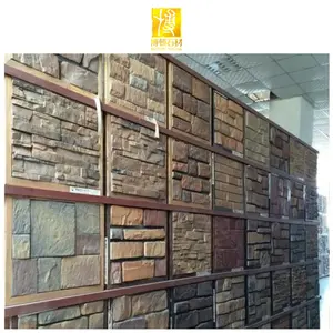 BOTON Batu Buatan Luar Ruangan Batu Dekoratif Budaya Batu Veneer Faux Cloding Panel Dinding Eksterior