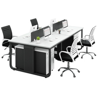 Bureau de travail pour employés, simple, moderne, rectangulaire, en bois, écologique, modulaire, avec écran de séparation, casier, cloison, bureau d'ordinateur pour employés