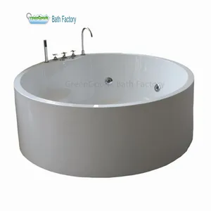 Большой размер, гидро-круглая спа-ванна для объемного массажа с хроматической лампой