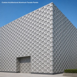 Panneaux de façade hexagonaux en aluminium sur mesure, revêtement extérieur architectural, mur-rideau, décoration de bâtiment - Product Image 2