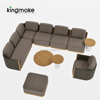 Modulares Outdoor-Möbelset aus Teakholz mit Handgewebtem Seil, Geschwungene Hotel-Resort-Terrassenmöbel, Garten-Sofa OEM