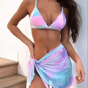 Tatlı seksi minik Bikini Beachwear 3 adet kadın mayo mayolar kadınlar yaz Beachwear 2021