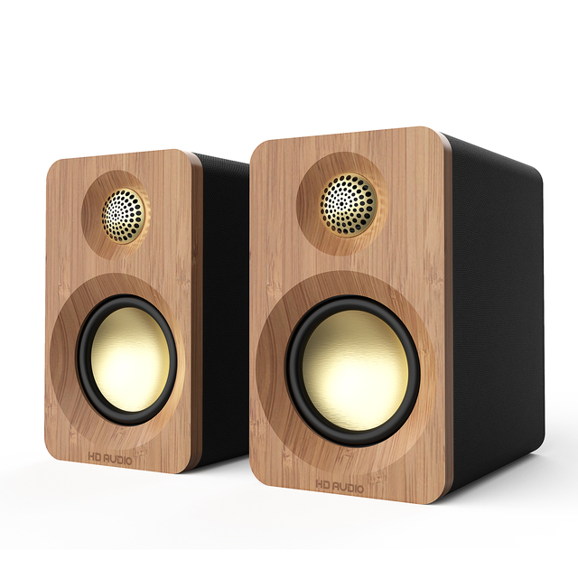 60W PC 2.0ch Deep Bass Crystal Sound Hifi Bookshelf Speaker for 5.3 Dual-Band Type C Aux Sub Out