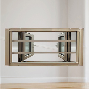 Fenêtre à <span class=keywords><strong>double</strong></span> battant en alliage d'aluminium à rupture de pont thermique, garde-corps antivol, fenêtre à battant pour cuisine, fenêtres et portes en aluminium - Product Image 4