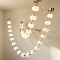 Luminaire suspendu linéaire en forme de boule d'albâtre naturel de luxe, cadre en laiton, pour salle à manger, villa, comptoir de bar, décoration