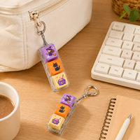 Porte-clés mécanique personnalisé à 3 touches avec logo d'entreprise imprimé, mascotte de marque, fidget clicker, nouveauté