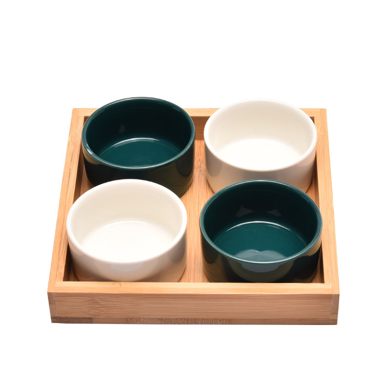 Ensemble rond à quatre grilles (blanc + vert)